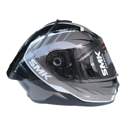 SMK Typhoon Aerot Glossy Grey White Helmet Side View