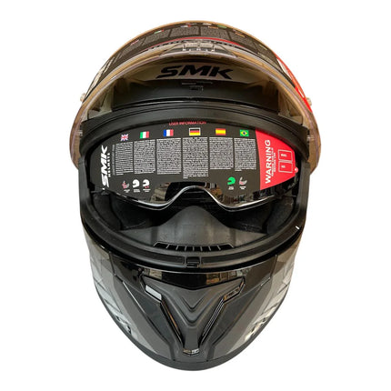 SMK Typhoon Rival Glossy Grey Black Helmet (GL266) – ISI, DOT & ECE 22.06 Certified