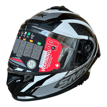 SMK Typhoon RD1 Glossy Grey White - GL216 - ISI DOT ECE 22.06 Certified