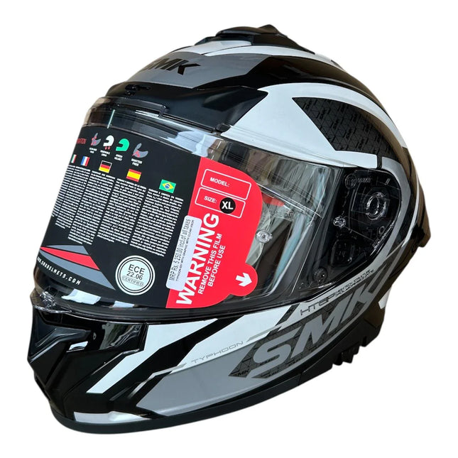 SMK Typhoon RD1 Glossy Grey White - GL216 - ISI DOT ECE 22.06 Certified