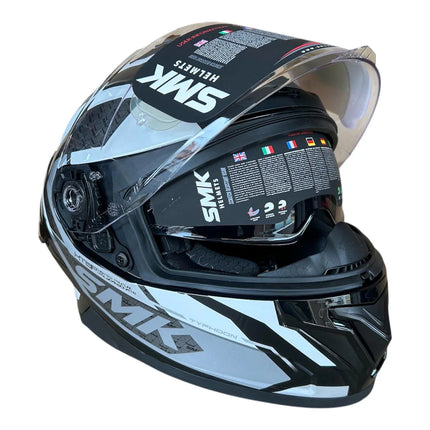 SMK Typhoon RD1 Glossy Grey White - GL216 - ISI DOT ECE 22.06 Certified