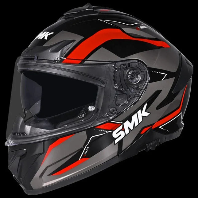 SMK Typhoon AZONIX Glossy Black Red GL263 - Pinlock 30