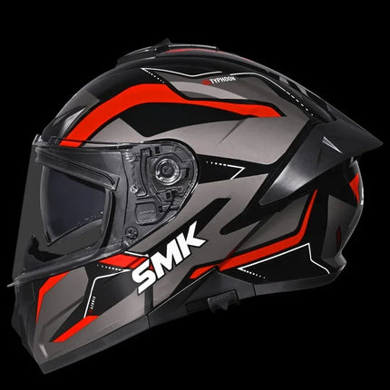 SMK Typhoon AZONIX Glossy Black Red GL263 - Pinlock 30