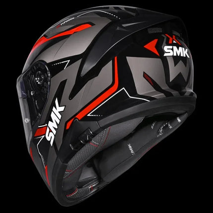 SMK Typhoon AZONIX Glossy Black Red GL263 - Pinlock 30