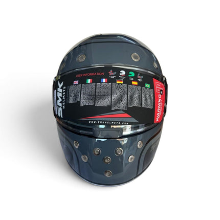 SMK Retro 7 Glossy Black Grey - GL260 - Pinlock 70 - ECE 22.06 Certified