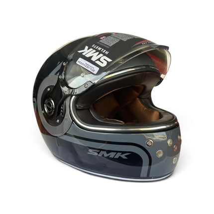 SMK Retro 7 Glossy Black Grey - GL260 - Pinlock 70 - ECE 22.06 Certified