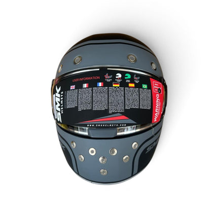 SMK Retro 7 Matt Black Grey - MA260 - Pinlock 70 - ECE 22.06 Certified