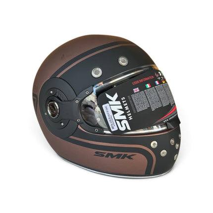 SMK Retro 7 Matt Black Copper Helmet - MA720 - Pinlock 70 - ECE 22.06 Certified