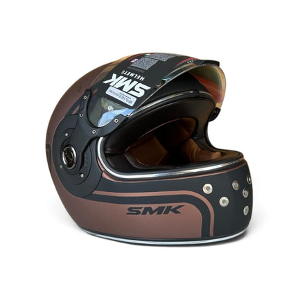 SMK Retro 7 Matt Black Copper Helmet - MA720 - Pinlock 70 - ECE 22.06 Certified