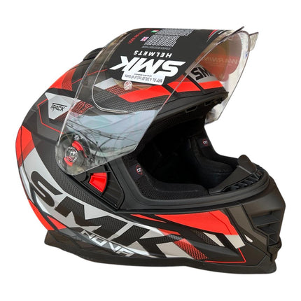 SMK Nova Track Helmet | MA263 Matt Grey Red | ECE 22.06 Helmet