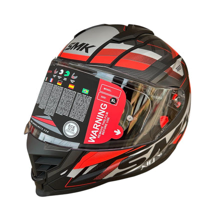 SMK Nova Track Helmet | MA263 Matt Grey Red | ECE 22.06 Helmet