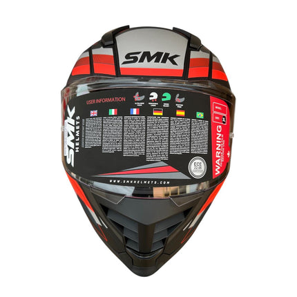 SMK Nova Track Helmet | MA263 Matt Grey Red | ECE 22.06 Helmet
