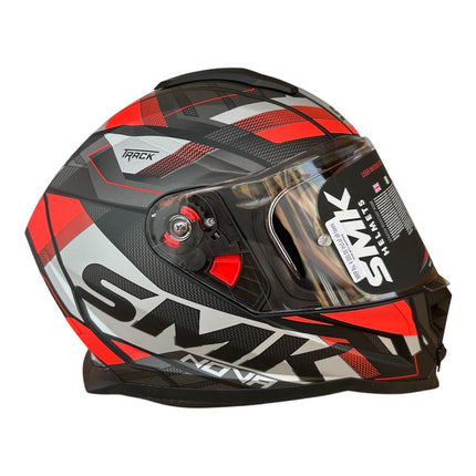 SMK Nova Track Helmet | MA263 Matt Grey Red | ECE 22.06 Helmet