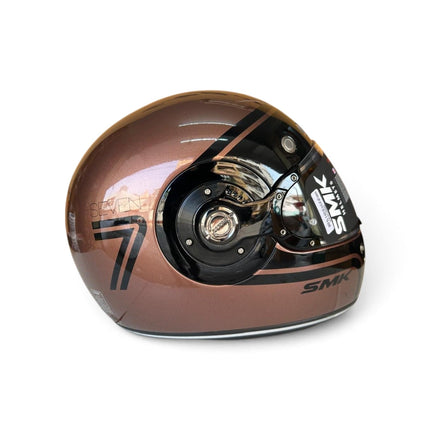 SMK Retro 7 Helmet Glossy Black Gold GL720 | Pinlock 70 | ECE 22.06 Certified