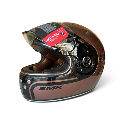 SMK Retro 7 Helmet Glossy Black Gold GL720 | Pinlock 70 | ECE 22.06 Certified