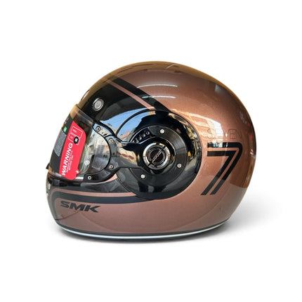 SMK Retro 7 Helmet Glossy Black Gold GL720 | Pinlock 70 | ECE 22.06 Certified