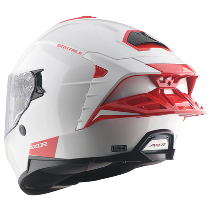 Axor Brutale Corsa White Red Helmet top air vents airflow design