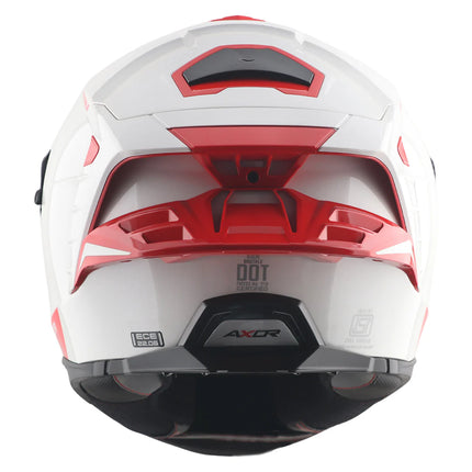 Axor Brutale Corsa White Red Helmet rear dual spoiler ventilation system