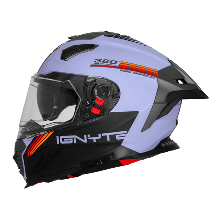 Ignyte IGN-16 Helmet Glossy Metal Blue White Red Orange with Pinlock Ready Clear Visor