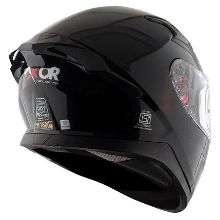 Axor Apex Full Face Dual Visor Glossy Black Helmet - ISI DOT ECE 22.06 Certified - Riders India