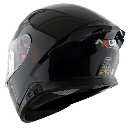 Axor Apex Full Face Dual Visor Glossy Black Helmet - ISI DOT ECE 22.06 Certified - Riders India