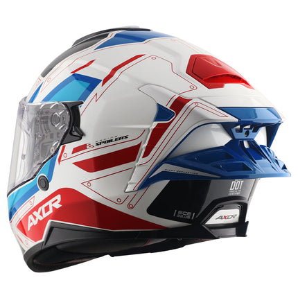axor brutale white red helmet rear view