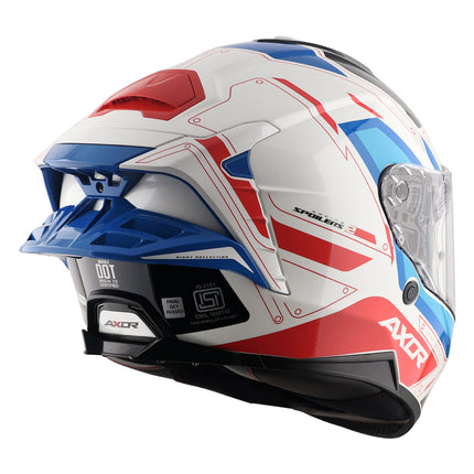 axor brutale white red helmet rear view