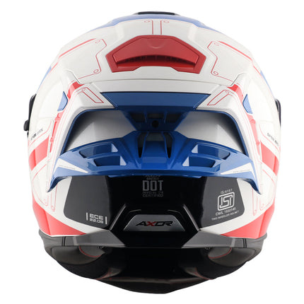 axor brutale white red helmet rear view