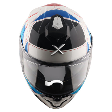 axor brutale white red helmet front view