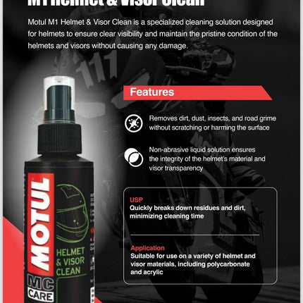 Motul Helmet Care Kit Combo - Get free Microfiber Cloth - Riders India