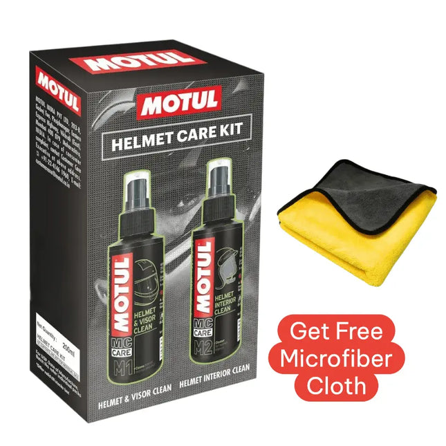 Motul Helmet Care Kit Combo - Get free Microfiber Cloth - Riders India