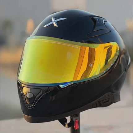 Night riding view through Axor Clear Gold visor. video