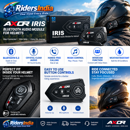 Axor IRIS Bluetooth Helmet Headset | Noise Cancellation
