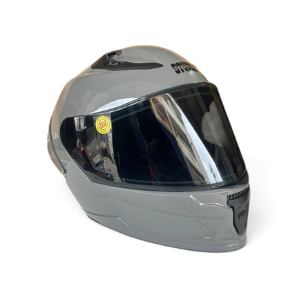 Studds Raider Super Glossy Nardo Grey Full Face Helmet with Free Smoke Visor - ISI Certifide Helmet