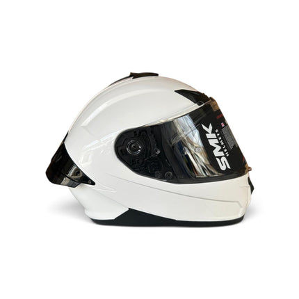 SMK Typhoon Glossy White Helmet - Dual Visor -  GL100 - ISI DOT ECE 22.06 Certified