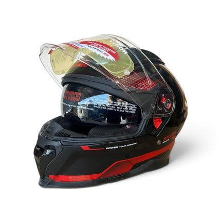 Studds Helios Asphalt Helmet | Chorome Red | Dual Visor | ISI DOT Certified