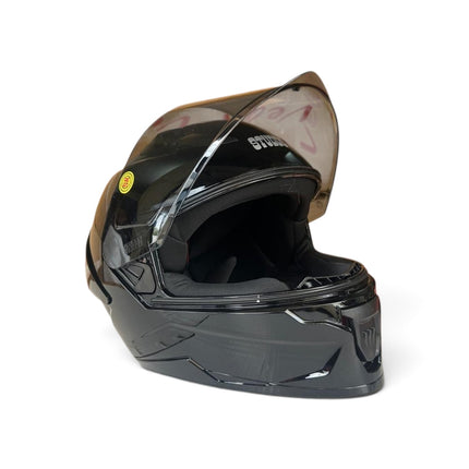Studds Raider Glossy Black Helmet - With Free Smoke Visor - ISI Certifide