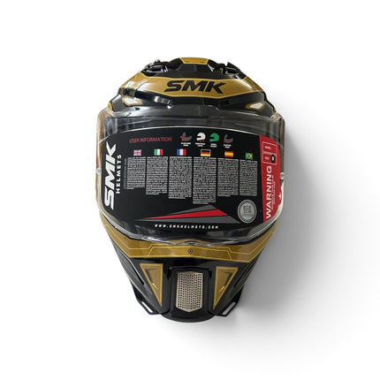 SMK Agnar Cyborg Gold Red Helmet