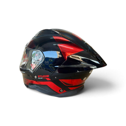 Studds Helios Asphalt Helmet | Chorome Red | Dual Visor | ISI DOT Certified