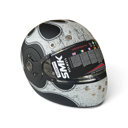 SMJ Retro Inferno Matt Grey Black MA266 - ISI DoT Ece 22.06 Certifide Helmet