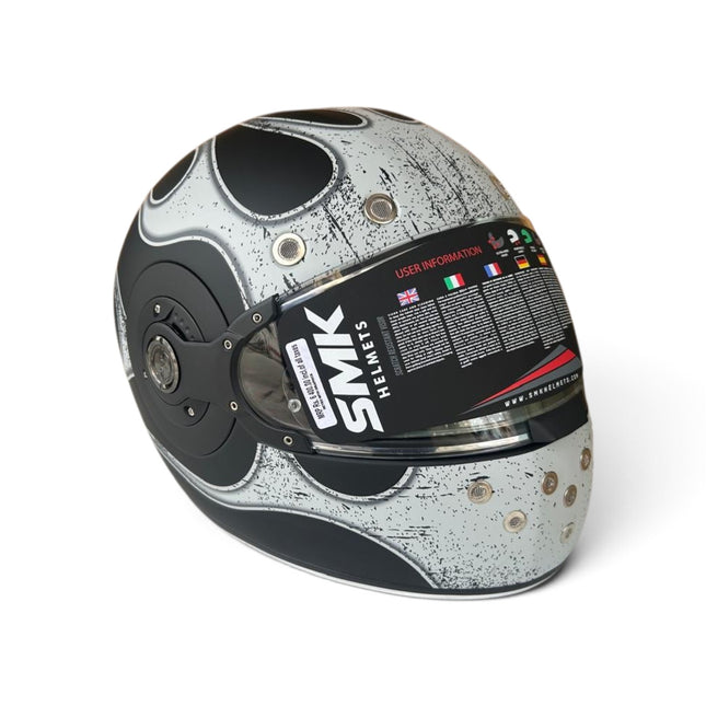 SMJ Retro Inferno Matt Grey Black MA266 - ISI DoT Ece 22.06 Certifide Helmet