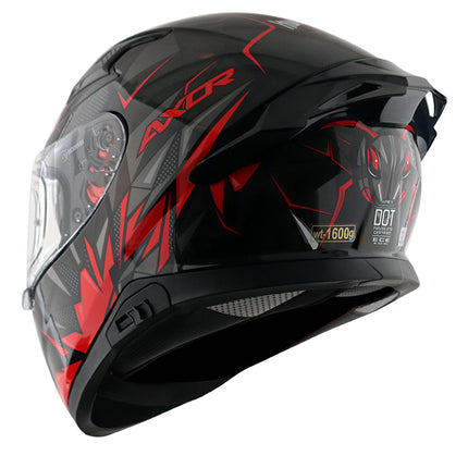 Axor Apex Hunter Glossy Black Red Helmet