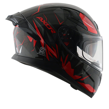 Axor Apex Hunter Glossy Black Red Helmet