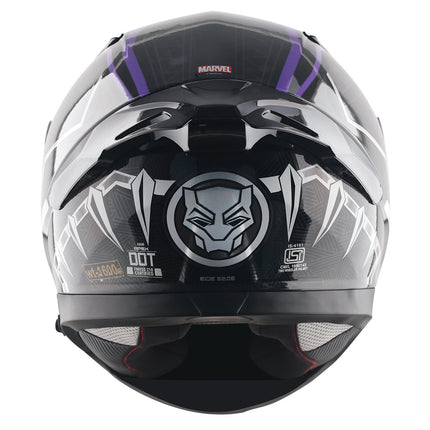 Axor Apex Black Panther Glossy Black Purple Helmet - ISI DOT ECE 22.06 Certified