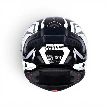 Studds Trooper Ventura Glossy Black White Helmet