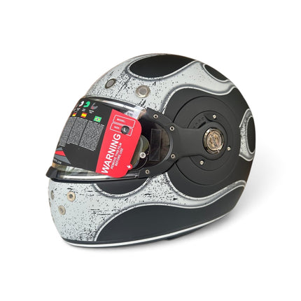 SMJ Retro Inferno Matt Grey Black MA266 - ISI DoT Ece 22.06 Certifide Helmet
