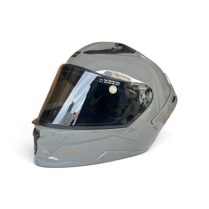 Studds Raider Super Glossy Nardo Grey Full Face Helmet with Free Smoke Visor - ISI Certifide Helmet