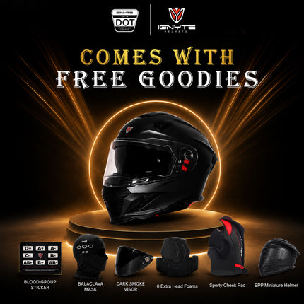 IGNYTE IGN-16 Matt Titanium Grey Helmet Orange Red | ISI DOT Certified