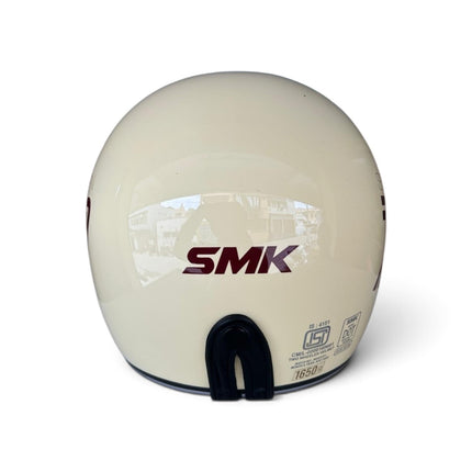 SMK Retro 7 Full Face Helmet (GL130) Glossy White Red | Pinlock 70 Ready