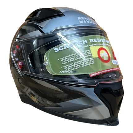Studds Helmet Glossy Black Grey Helmet